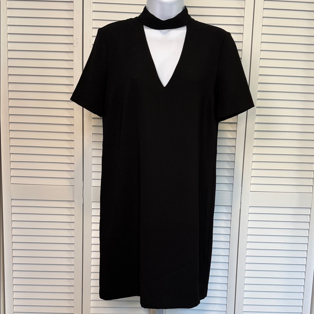 Zara Black Mini Dress with Choker Neckline